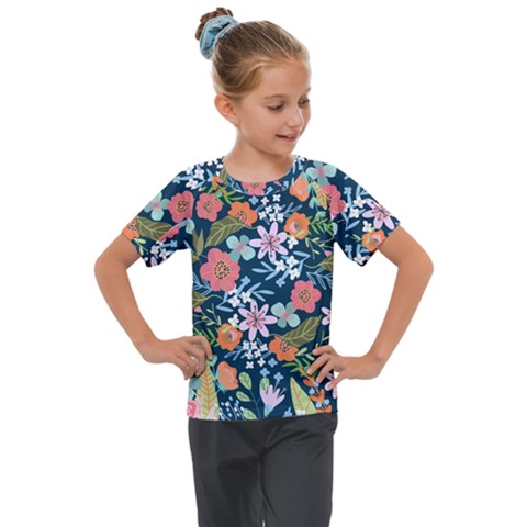 Flower Floral Background Painting Kids  Mesh Piece Tee by danenraven