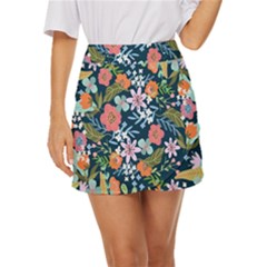 Flower Floral Background Painting Mini Front Wrap Skirt by danenraven