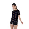 Pattern Mandala Ornate Ornamental Asymmetrical Short Sleeve Sports Tee View2