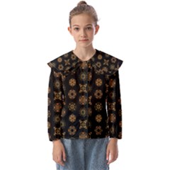 Pattern Mandala Ornate Ornamental Kids  Peter Pan Collar Blouse by danenraven