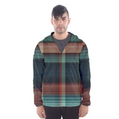 Plaid Tartan Checkered Tablecloth Men s Hooded Windbreaker by danenraven