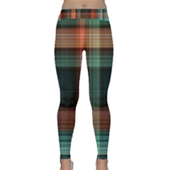 Plaid Tartan Checkered Tablecloth Classic Yoga Leggings by danenraven