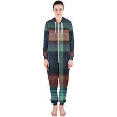 Plaid Tartan Checkered Tablecloth Hooded Jumpsuit (ladies) by danenraven