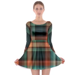 Plaid Tartan Checkered Tablecloth Long Sleeve Skater Dress by danenraven