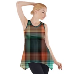 Plaid Tartan Checkered Tablecloth Side Drop Tank Tunic by danenraven