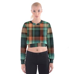 Plaid Tartan Checkered Tablecloth Cropped Sweatshirt by danenraven