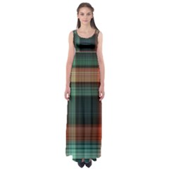 Plaid Tartan Checkered Tablecloth Empire Waist Maxi Dress by danenraven