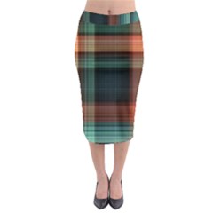 Plaid Tartan Checkered Tablecloth Midi Pencil Skirt by danenraven