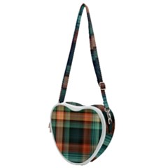 Plaid Tartan Checkered Tablecloth Heart Shoulder Bag by danenraven