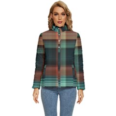 Plaid Tartan Checkered Tablecloth Women s Puffer Bubble Jacket Coat