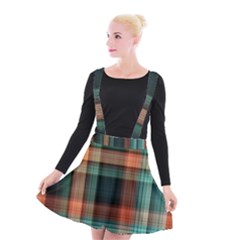 Plaid Tartan Checkered Tablecloth Suspender Skater Skirt by danenraven