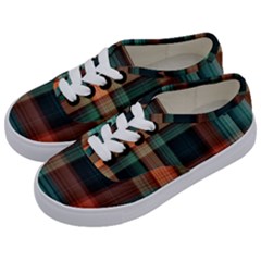 Plaid Tartan Checkered Tablecloth Kids  Classic Low Top Sneakers by danenraven