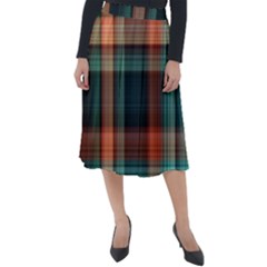 Plaid Tartan Checkered Tablecloth Classic Velour Midi Skirt  by danenraven