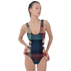 Plaid Tartan Checkered Tablecloth Side Cut Out Swimsuit by danenraven