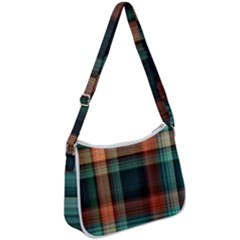 Plaid Tartan Checkered Tablecloth Zip Up Shoulder Bag by danenraven