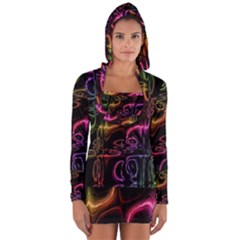 Patina Swirl Long Sleeve Hooded T-shirt by MRNStudios