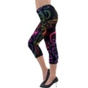 Patina Swirl Lightweight Velour Capri Leggings  View3