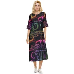 Patina Swirl Double Cuff Midi Dress