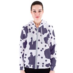 Illustration Cow Pattern Texture Cloth Dot Animal Women s Zipper Hoodie by danenraven