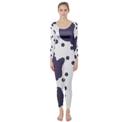 Illustration Cow Pattern Texture Cloth Dot Animal Long Sleeve Catsuit by danenraven