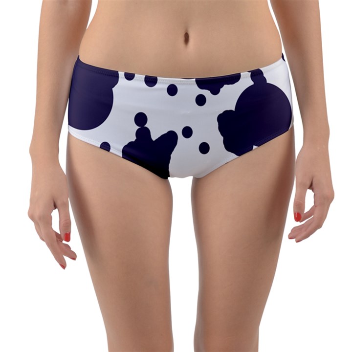 Illustration Cow Pattern Texture Cloth Dot Animal Reversible Mid-Waist Bikini Bottoms