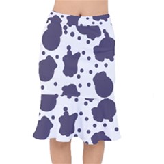 Illustration Cow Pattern Texture Cloth Dot Animal Short Mermaid Skirt by danenraven