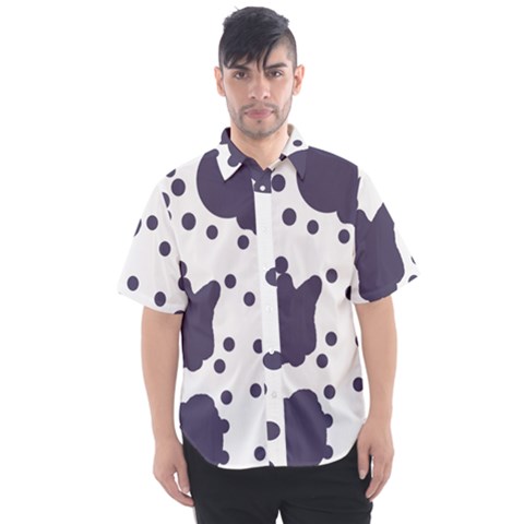 Illustration Cow Pattern Texture Cloth Dot Animal Men s Short Sleeve Shirt by danenraven