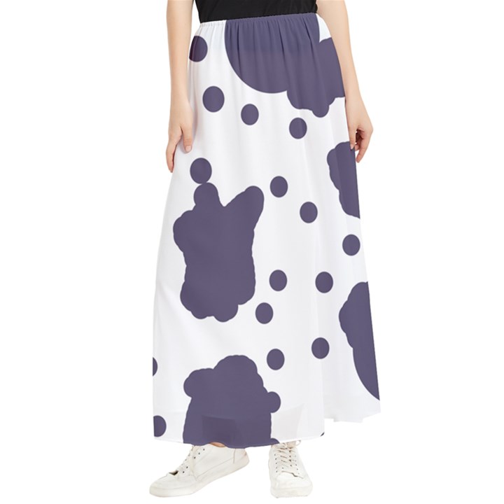 Illustration Cow Pattern Texture Cloth Dot Animal Maxi Chiffon Skirt