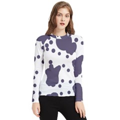 Illustration Cow Pattern Texture Cloth Dot Animal Women s Long Sleeve Rash Guard by danenraven