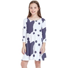 Illustration Cow Pattern Texture Cloth Dot Animal Kids  Quarter Sleeve Skater Dress by danenraven