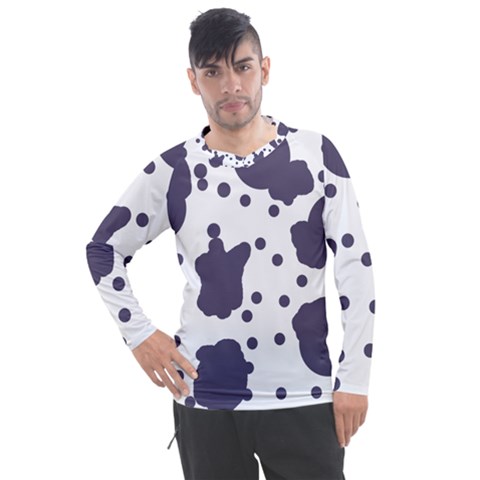 Illustration Cow Pattern Texture Cloth Dot Animal Men s Pique Long Sleeve Tee by danenraven