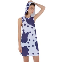 Illustration Cow Pattern Texture Cloth Dot Animal Racer Back Hoodie Dress by danenraven