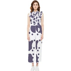 Illustration Cow Pattern Texture Cloth Dot Animal Women s Frill Top Chiffon Jumpsuit by danenraven