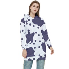 Illustration Cow Pattern Texture Cloth Dot Animal Women s Long Oversized Pullover Hoodie by danenraven