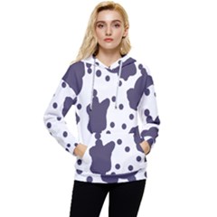 Illustration Cow Pattern Texture Cloth Dot Animal Women s Lightweight Drawstring Hoodie by danenraven