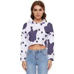 Illustration Cow Pattern Texture Cloth Dot Animal Women s Lightweight Cropped Hoodie by danenraven