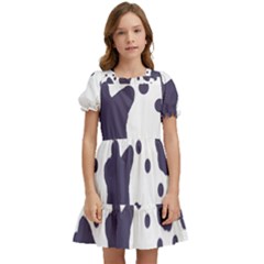 Illustration Cow Pattern Texture Cloth Dot Animal Kids  Puff Sleeved Dress by danenraven