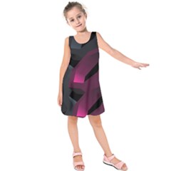 Hexagon Geometric Art Design Kids  Sleeveless Dress