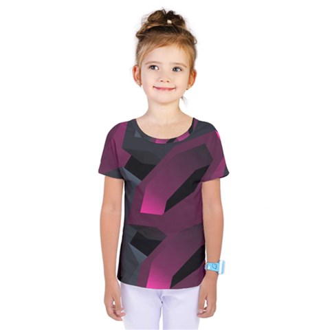 Hexagon Geometric Art Design Kids  One Piece Tee by danenraven