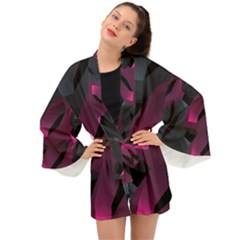 Hexagon Geometric Art Design Long Sleeve Kimono by danenraven