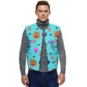 Illustration Design Gardening Texture Men s Short Button Up Puffer Vest	 View1