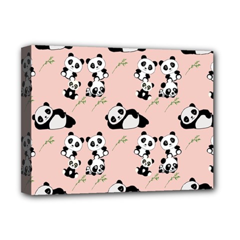 Pattern Panda Bear Deluxe Canvas 16  X 12  (stretched)  by danenraven