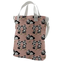 Pattern Panda Bear Canvas Messenger Bag