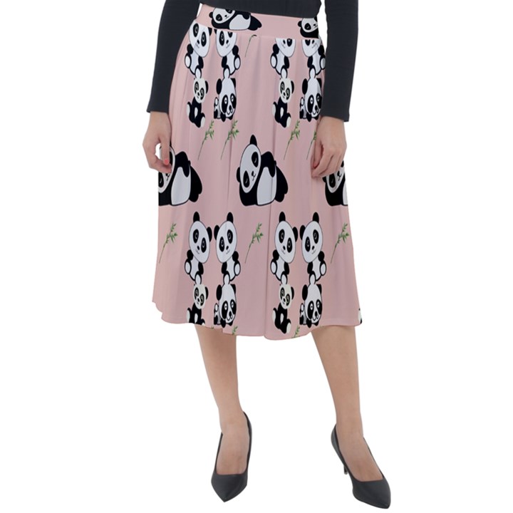 Pattern Panda Bear Classic Velour Midi Skirt 