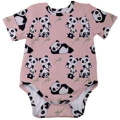 Pattern Panda Bear Baby Short Sleeve Onesie Bodysuit