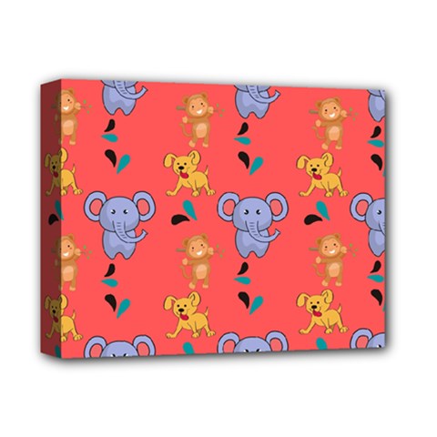 Illustration Elephant Cartoon Animal Monkey Deluxe Canvas 14  X 11  (stretched) by danenraven