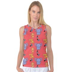 Illustration Elephant Cartoon Animal Monkey Women s Basketball Tank Top by danenraven