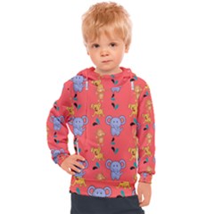 Illustration Elephant Cartoon Animal Monkey Kids  Hooded Pullover by danenraven