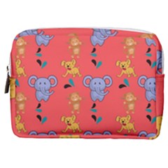 Illustration Elephant Cartoon Animal Monkey Make Up Pouch (medium)