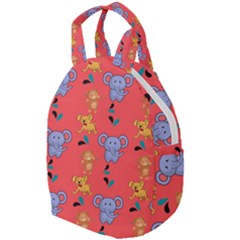 Illustration Elephant Cartoon Animal Monkey Travel Backpacks by danenraven